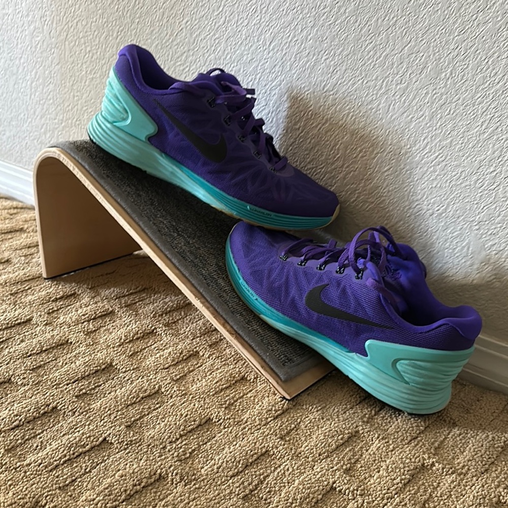 Nike Purple and Teal Running Shoes